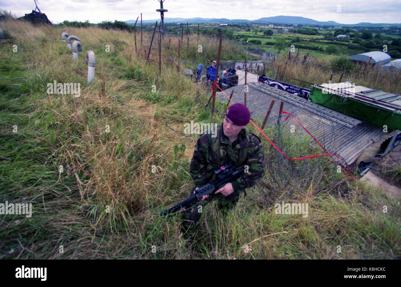 Une sélection d'images prendre à partir de la base de l'armée à bessbrook golf tour zéro un g01 de l'Armagh, en Irlande du Nord. Banque D'Images