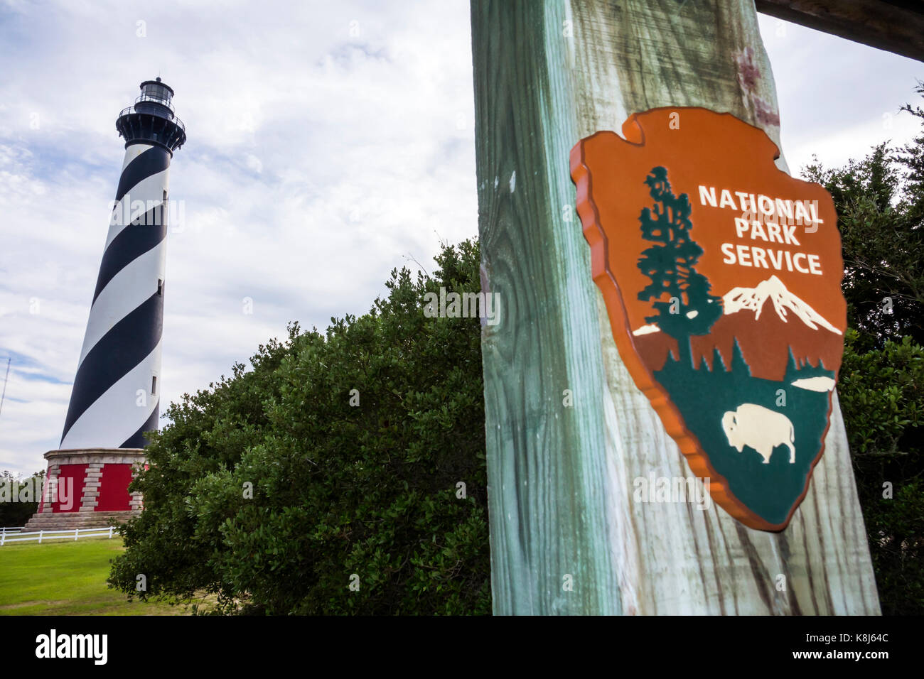 Caroline du Nord,NC,Outer Banks,Hatteras Island,Buxton,Cape Hatteras National Seashore,Cape Hatteras Light Station,phare,NC170518153 Banque D'Images