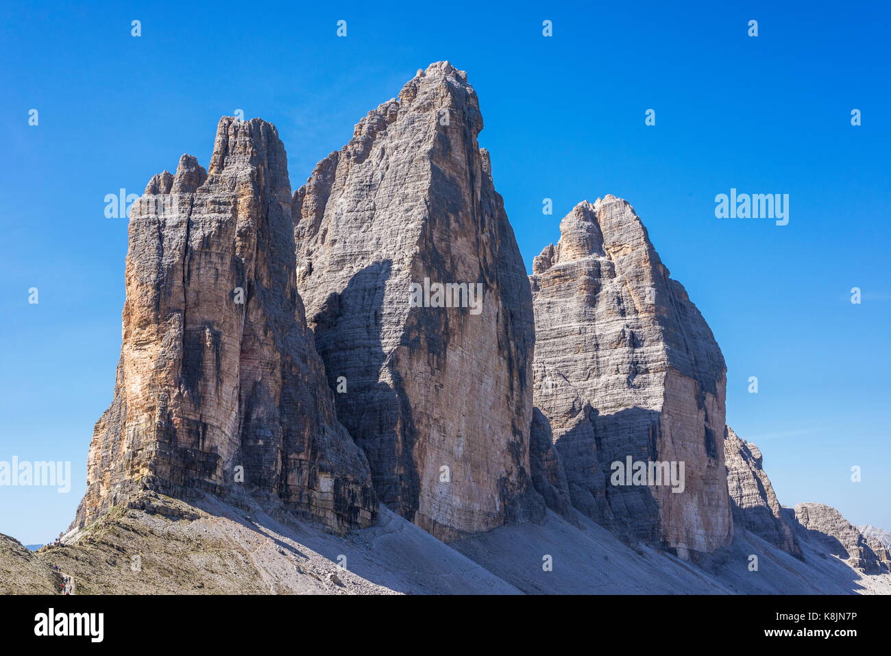 Tre Cime di Lavaredo de croda passaporto clapiers Banque D'Images