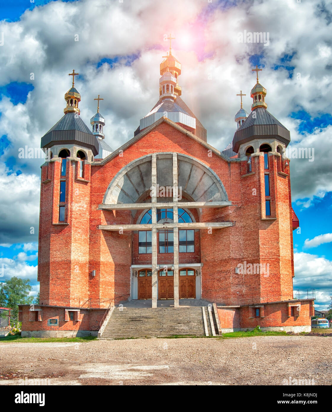 Nouvelle église en construction à sambor, Ukraine Banque D'Images