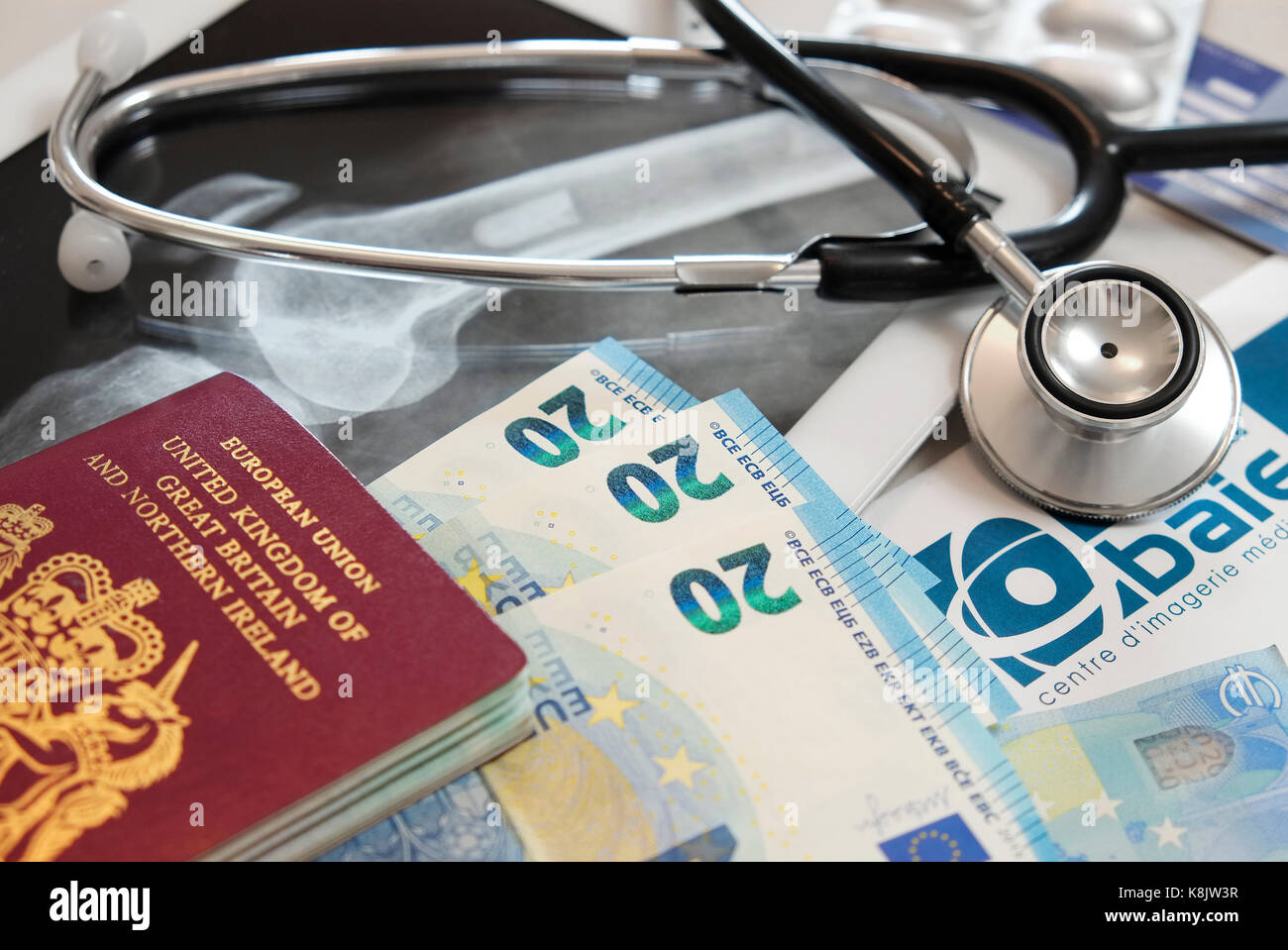 Soins médicaux européens et de vacances billet d'avion Banque D'Images