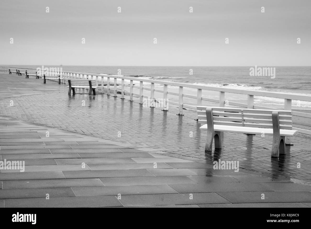 Promenade à un jour de pluie, sylt, au nord de la frise, au nord de l'île frisonne, Schleswig-Holstein, Allemagne, Europe Banque D'Images