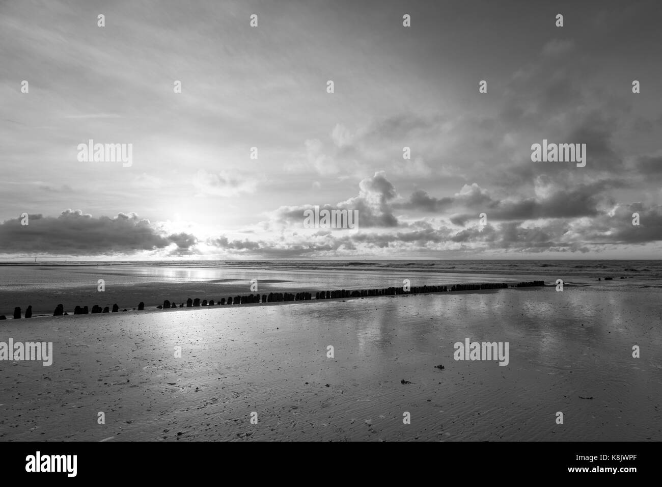Lumière du soir sur la côte, l'île de la Frise orientale, norderney, Frise orientale, Basse-Saxe, Allemagne, Europe Banque D'Images