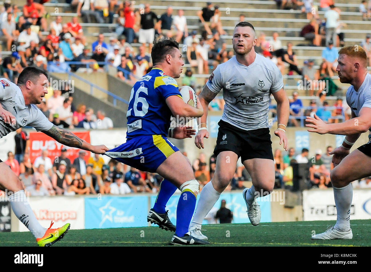 Le 16 septembre 2017. Toronto, Canada - super 8s ronde 7 match entre Toronto wolfpack (Canada) vs doncaster rlfc (Royaume-Uni) à un Allan Lamport. Banque D'Images