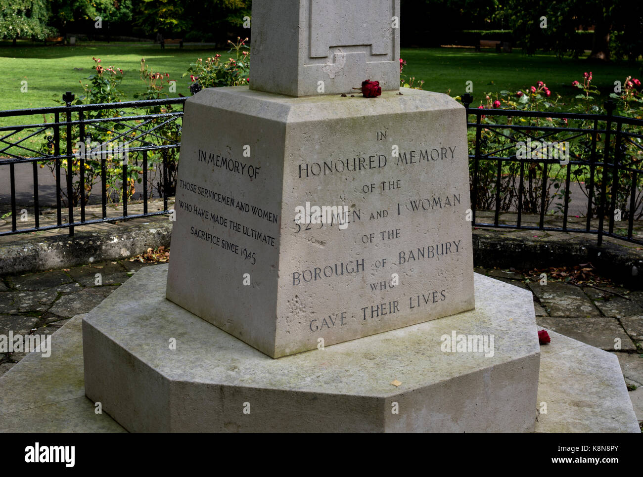 War Memorial de Peoples Park, Banbury, Oxfordshire, England, UK Banque D'Images