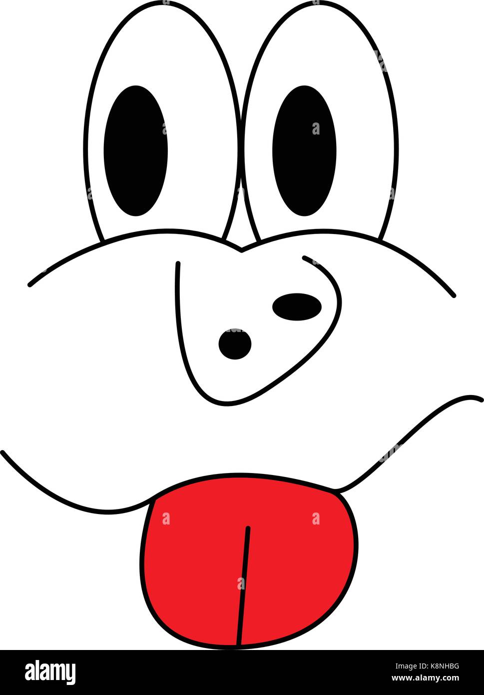 Caricature drôle de visage symbole vecteur icône concevoir. illustration isolé sur fond blanc Illustration de Vecteur