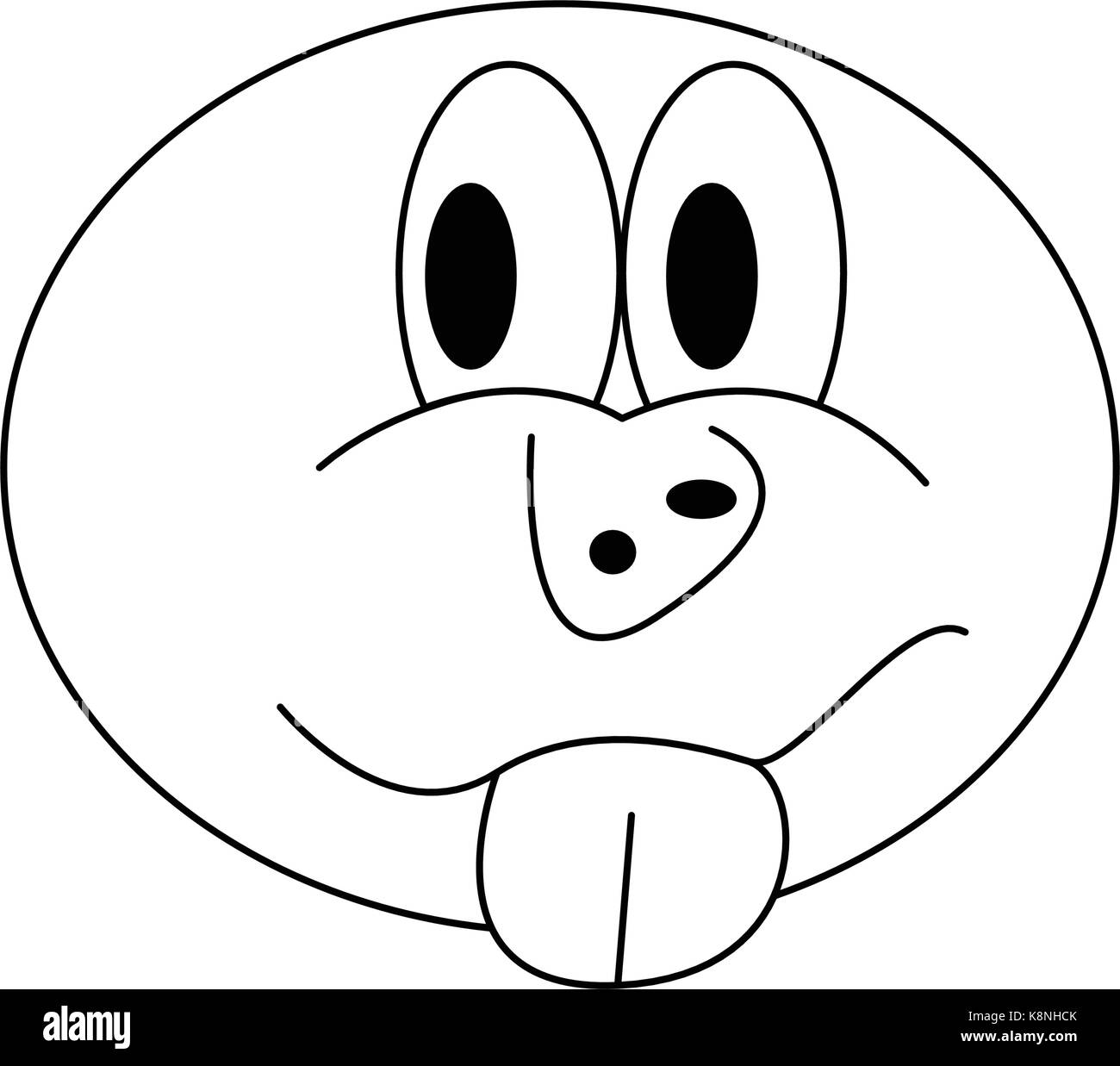 Caricature drôle de visage symbole vecteur icône concevoir. illustration isolé sur fond blanc Illustration de Vecteur