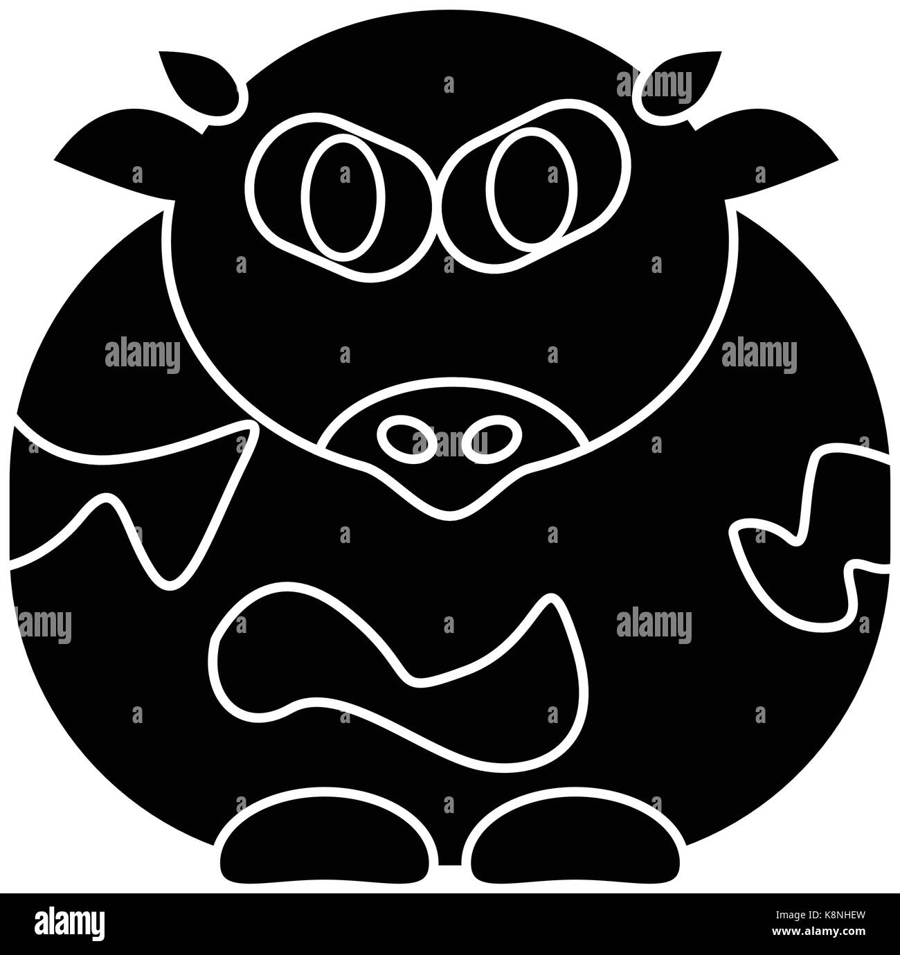 Cartoon vector icône symbole vache animal mignon. design illustration isolé sur fond blanc Illustration de Vecteur