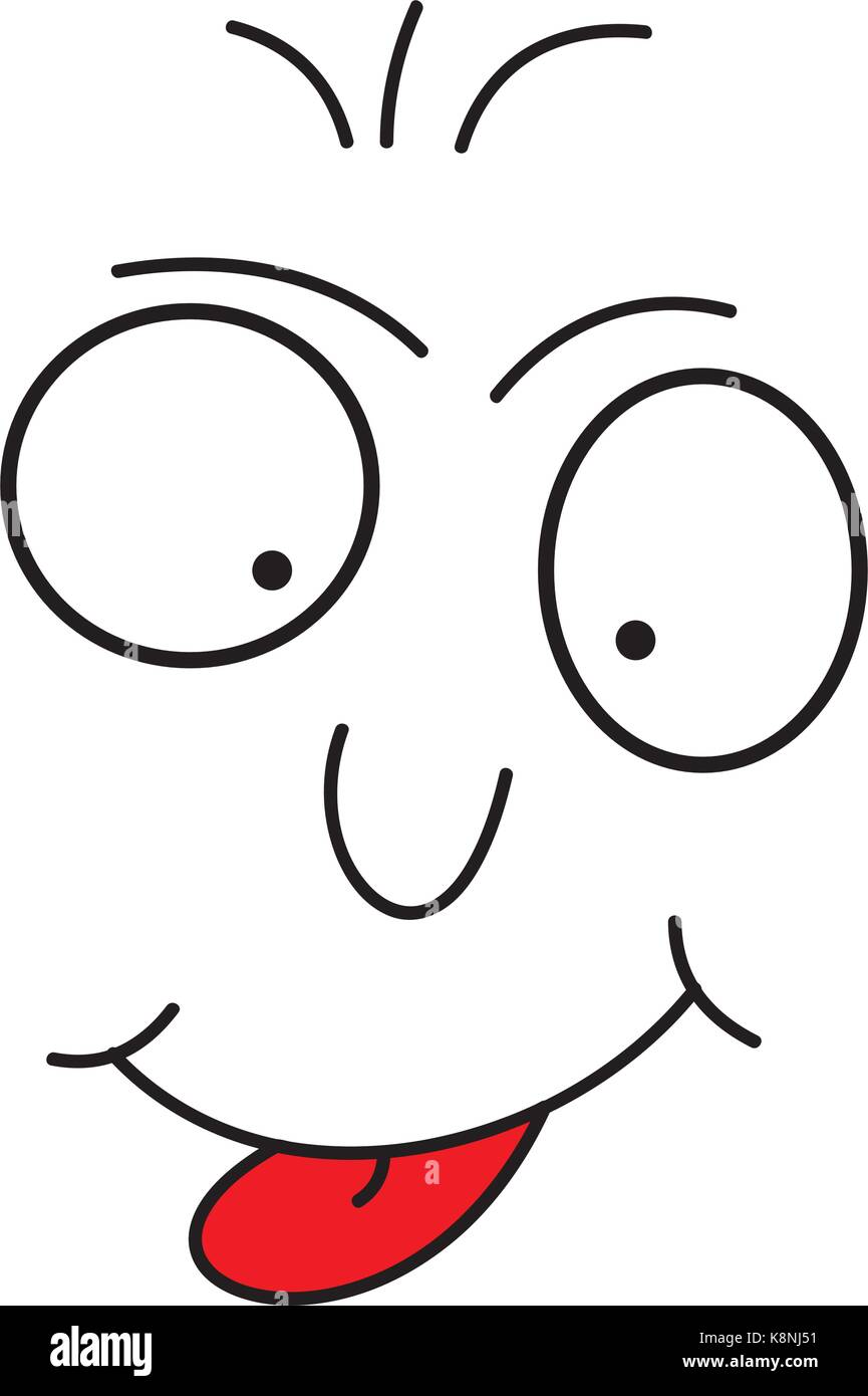 Caricature drôle de visage symbole vecteur icône concevoir. illustration isolé sur fond blanc Illustration de Vecteur