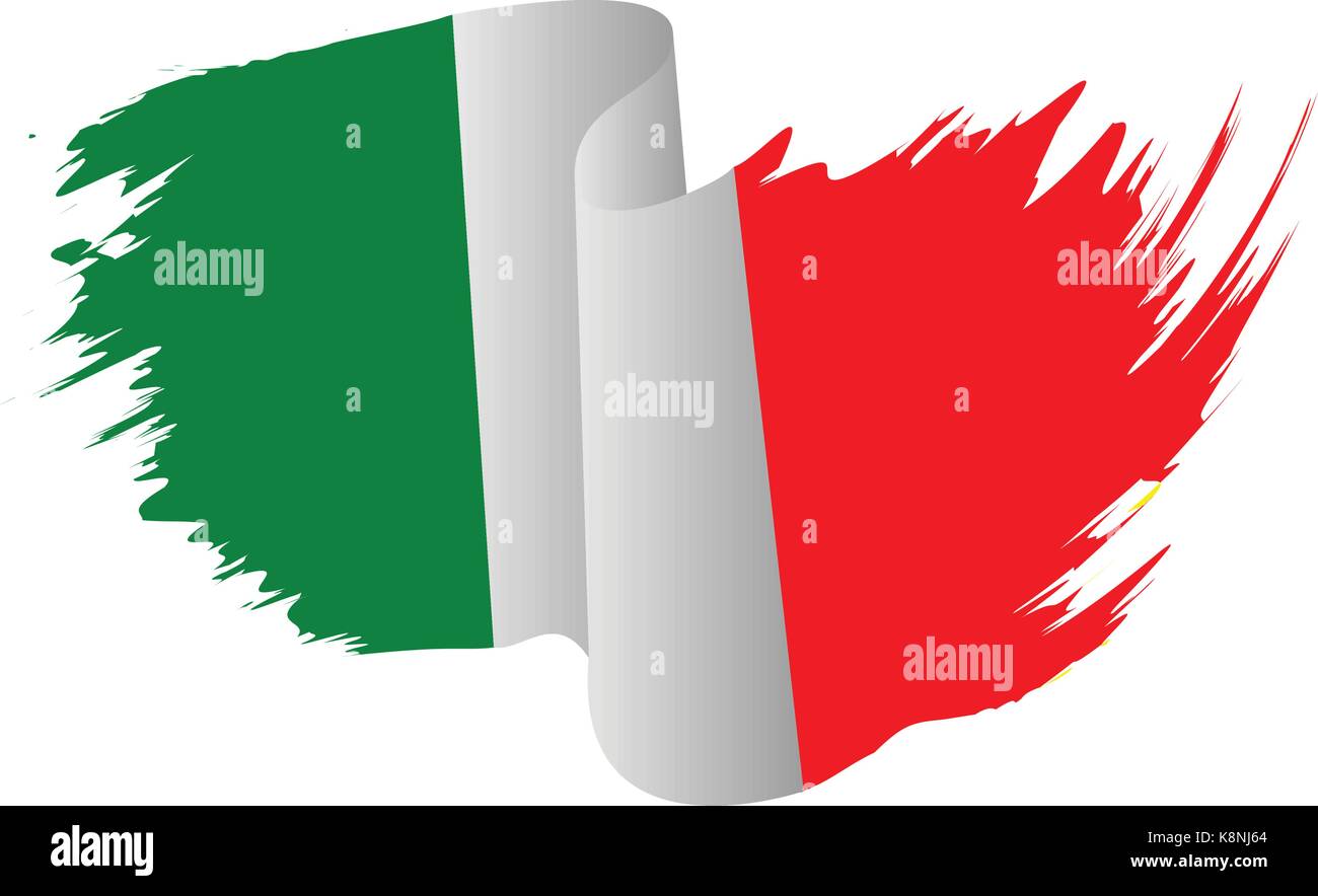 L'icône du drapeau italien symbole vecteur conception. La couleur du drapeau italien illustration isolé sur fond blanc. Illustration de Vecteur