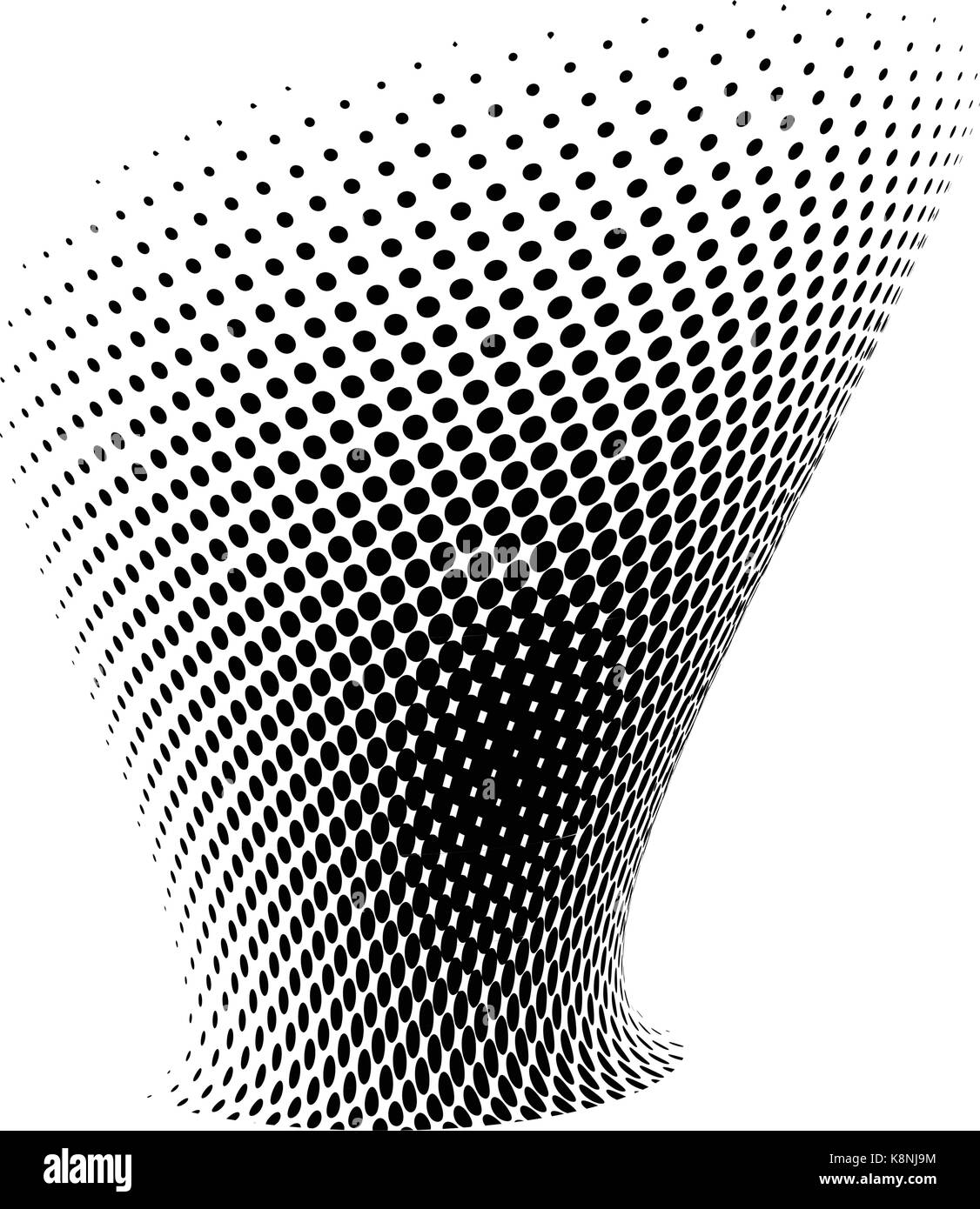 Forme de demi-ton logo vector symbole, icône, design. abstract notation globe illustration isolé sur fond blanc. Illustration de Vecteur