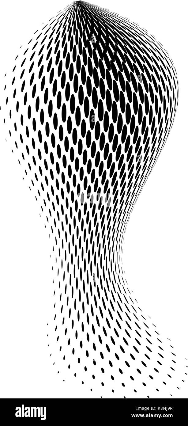Forme de demi-ton logo vector symbole, icône, design. abstract notation globe illustration isolé sur fond blanc. Illustration de Vecteur