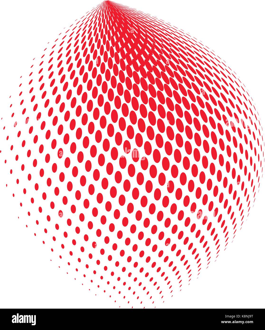 Forme de demi-ton logo vector symbole, icône, design. abstract notation globe illustration isolé sur fond blanc. Illustration de Vecteur