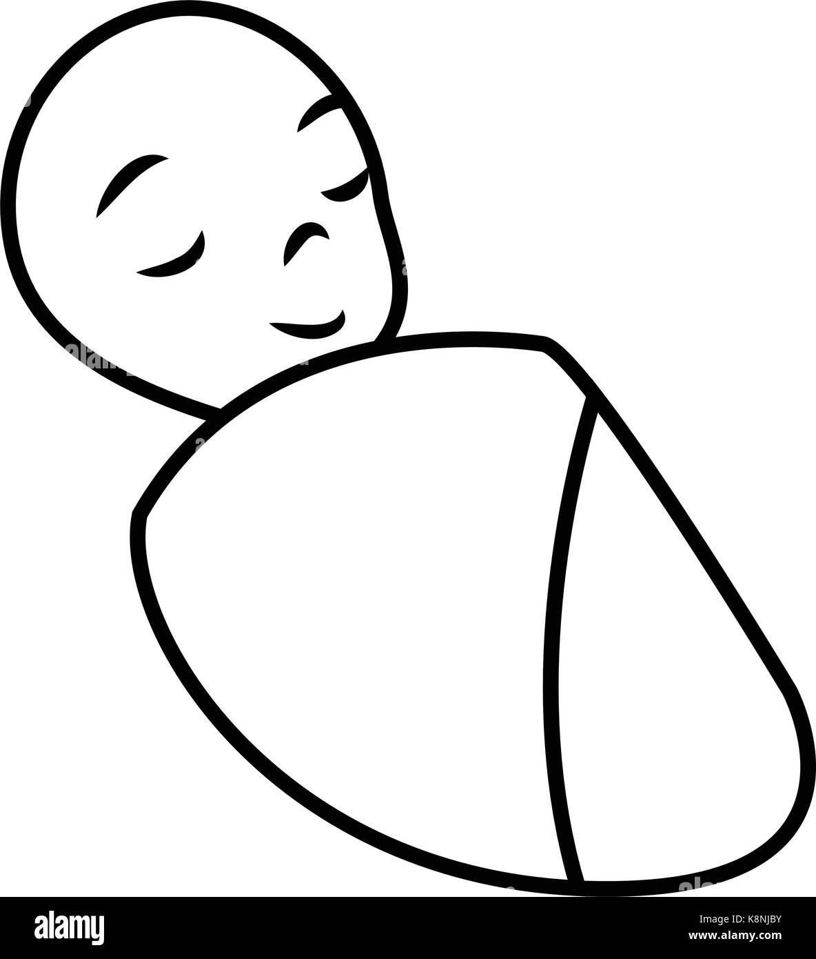 Bébé nouveau-né silhouette vector illustration design isolé sur fond blanc. Illustration de Vecteur