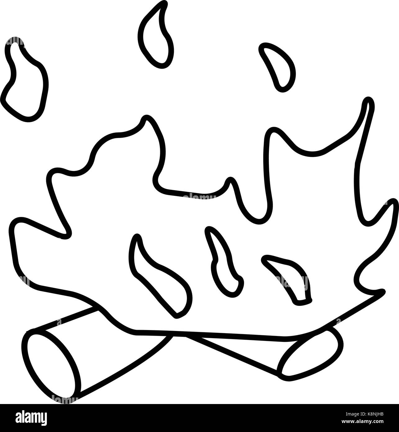 Les grandes lignes de feu, symbole icône concevoir. Vector illustration isolé sur fond blanc. Illustration de Vecteur