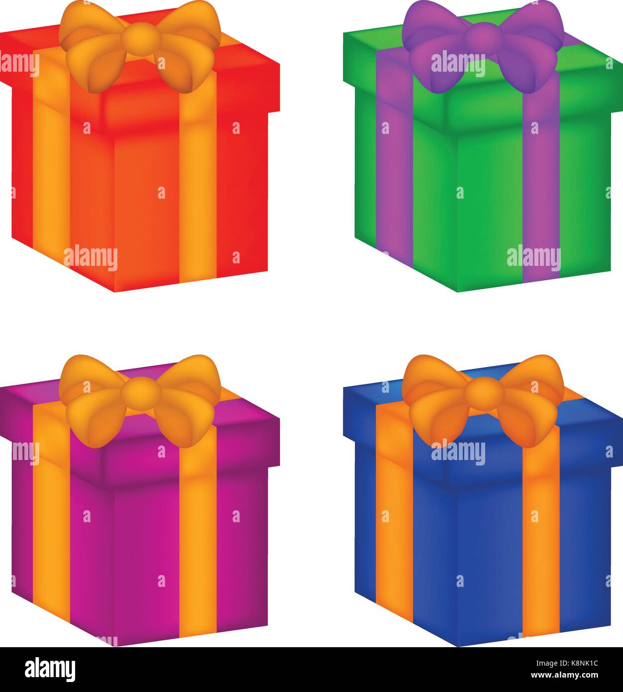 Boîte de cadeau de noël, icône, symbole, design. vector illustration isolé sur fond blanc. Illustration de Vecteur