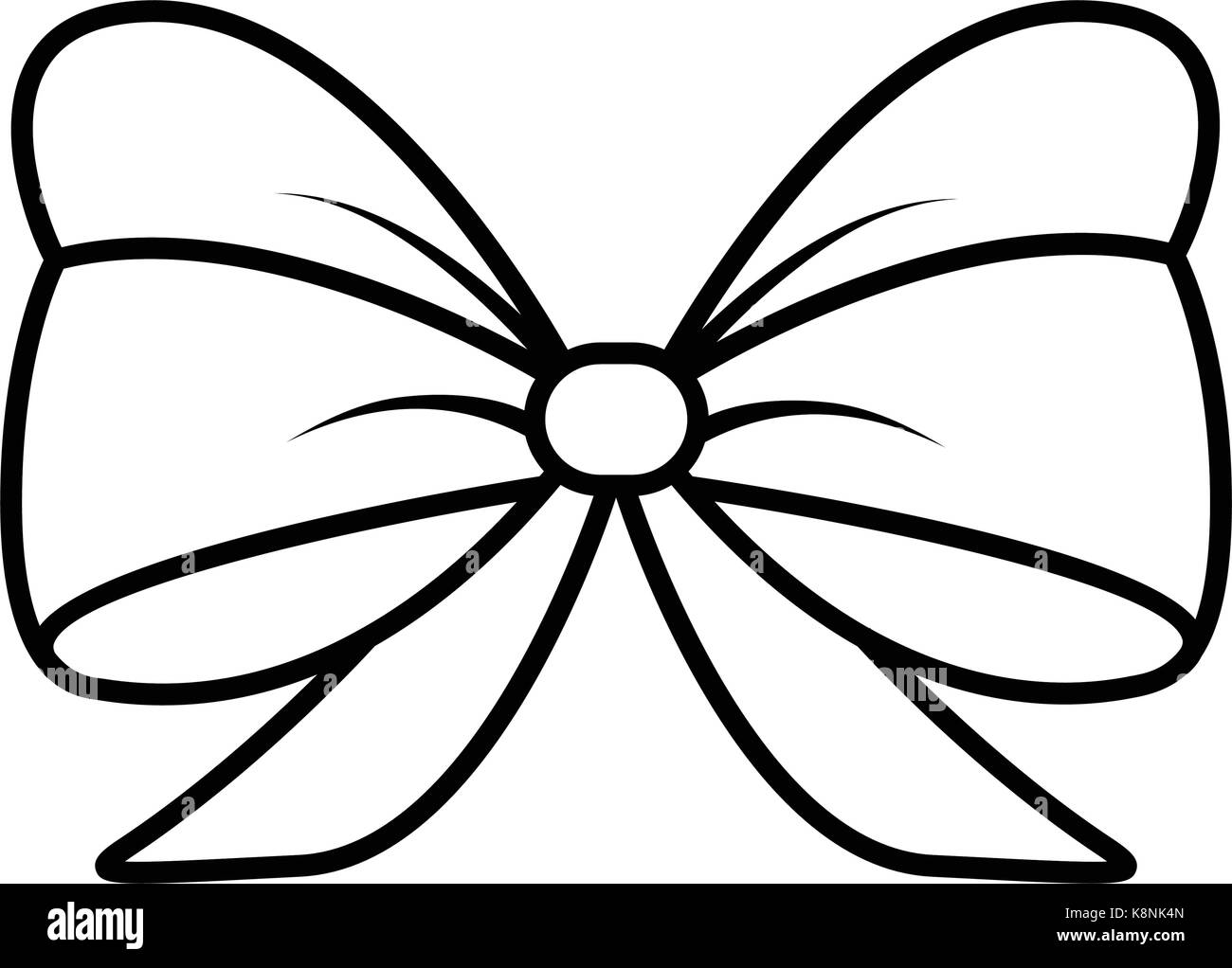 Ribbon bow silhouette pour cadeau de noël design symbole. Vector illustration isolé sur fond blanc. Illustration de Vecteur