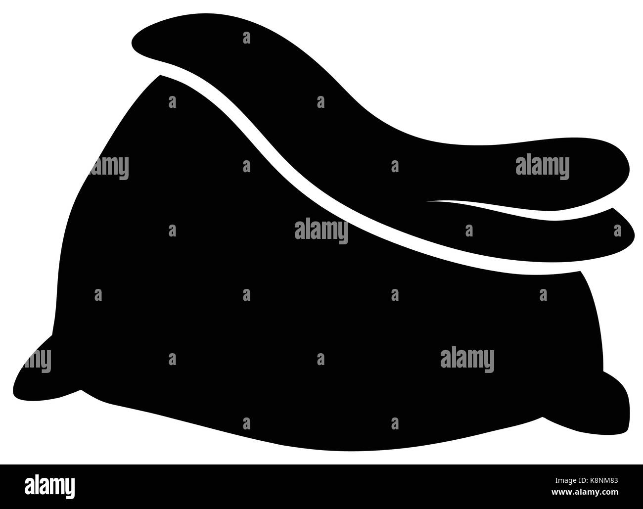 Noël Santa sac, sac vide, symbole, icône silhouette design. Vector illustration d'hiver isolé sur fond blanc. Illustration de Vecteur