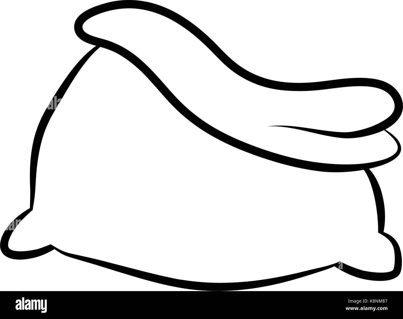 Noël Santa sac, sac vide, symbole, icône silhouette design. Vector illustration d'hiver isolé sur fond blanc. Illustration de Vecteur