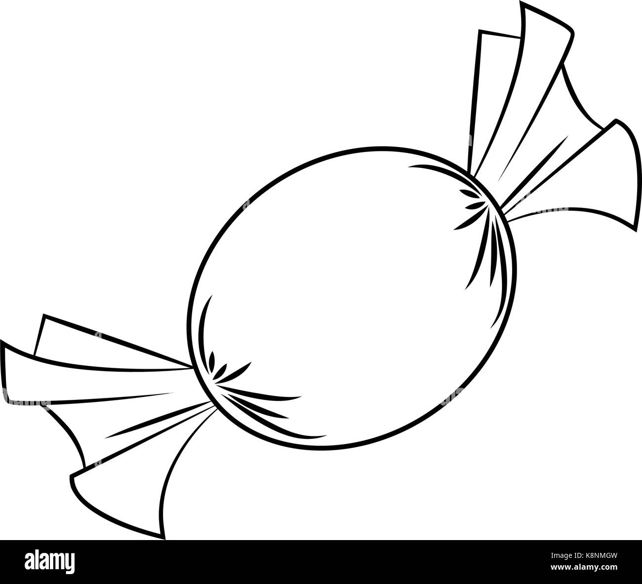 Bonbons emballés de Noël. Aperçu de Goody, doux emballé dans un morceau de papier. Vector illustration isolé sur un fond blanc. Illustration de Vecteur