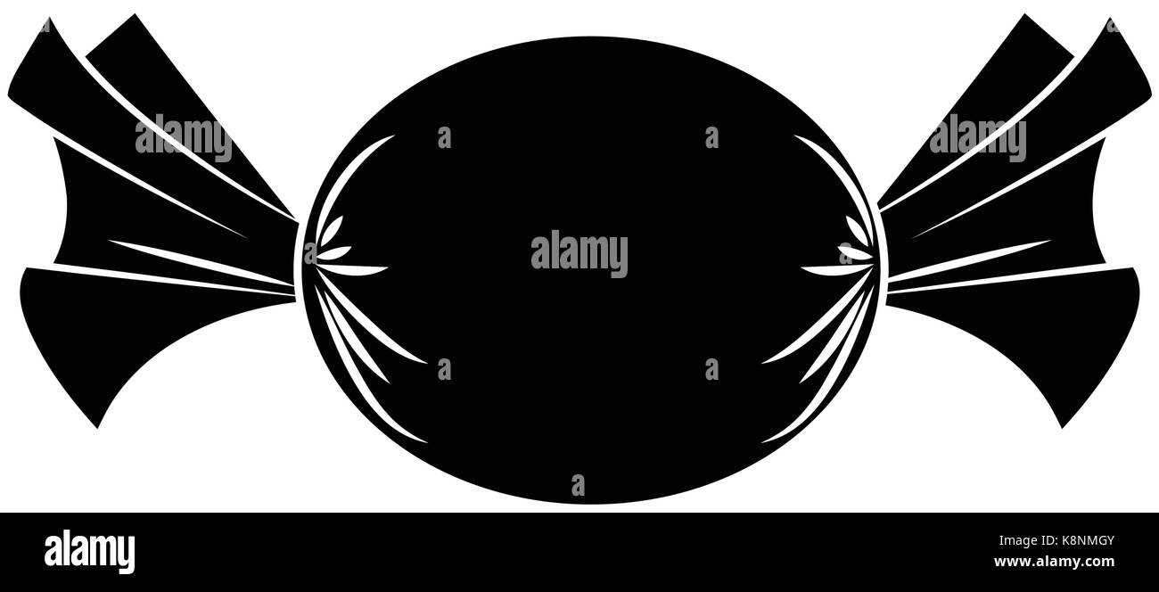 Bonbons emballés de Noël. Silhouette de Goody, doux emballé dans un morceau de papier. Vector illustration isolé sur un fond blanc. Illustration de Vecteur