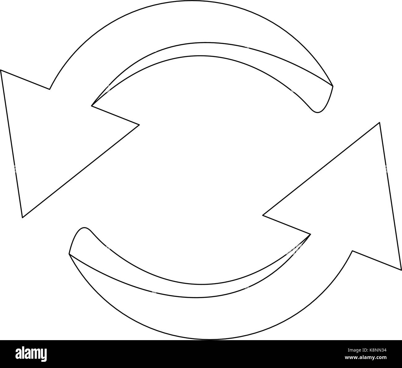 Symbole de flèche, l'icône Contour cycle clipart concept d'entreprise. Vector illustration isolé sur fond blanc. Illustration de Vecteur