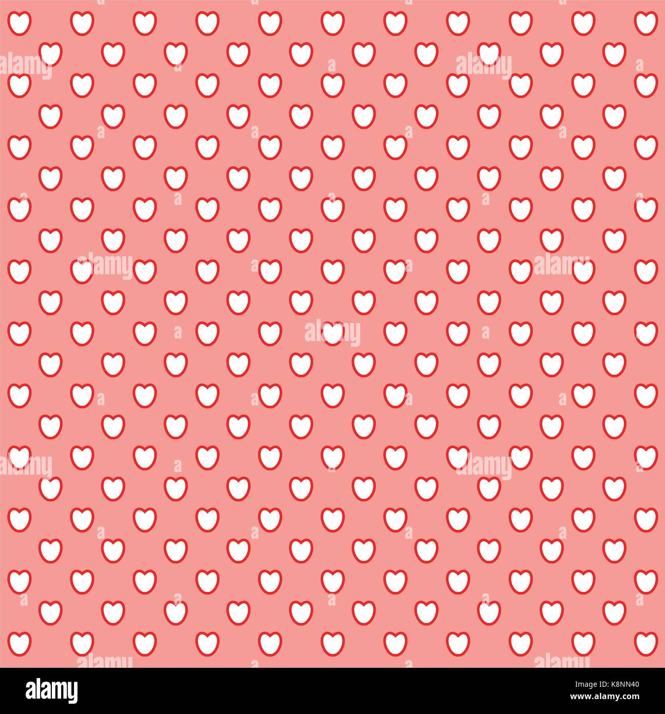 Coeur rose pastel background. vector illustration isolé sur fond blanc. Illustration de Vecteur