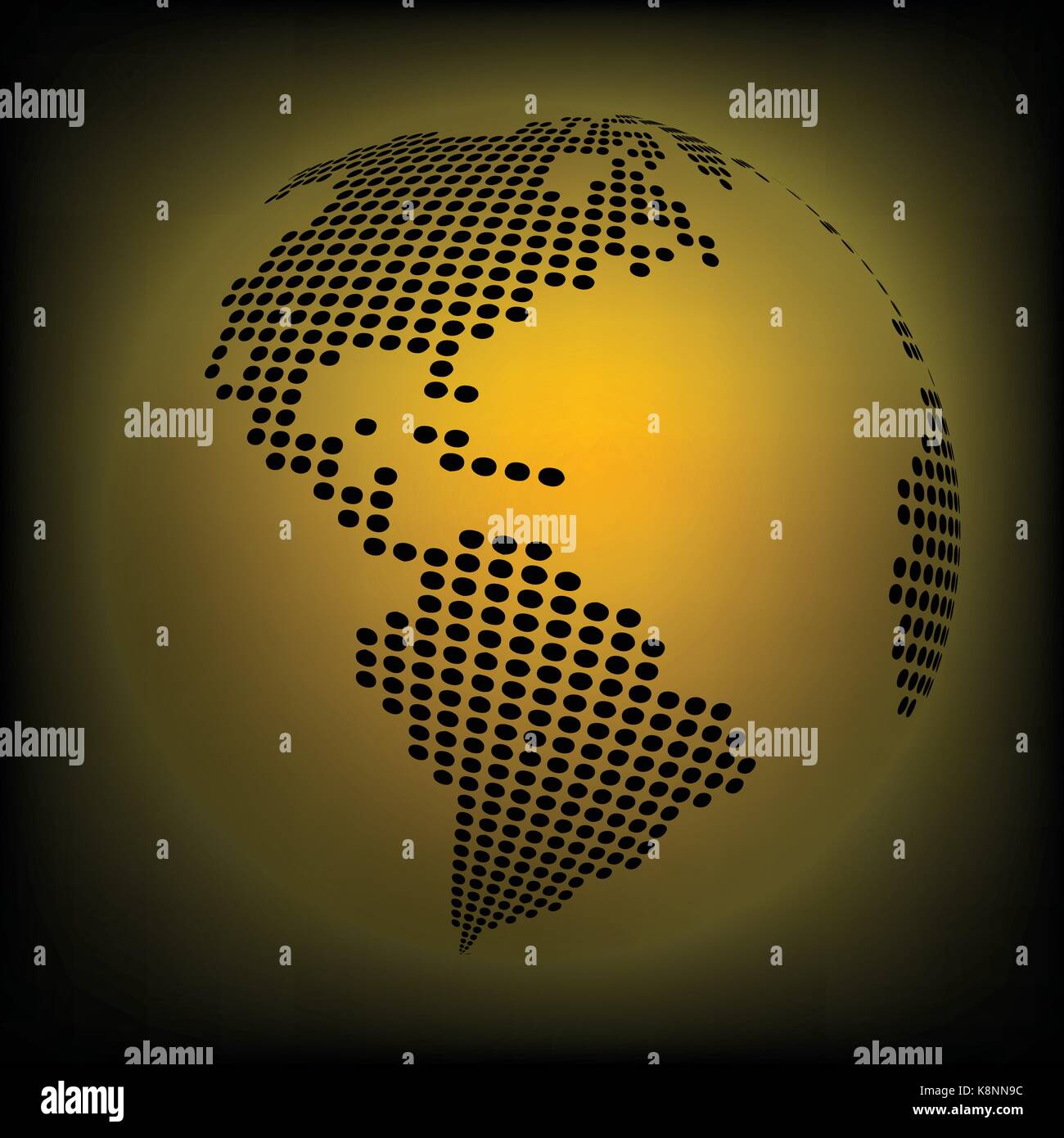 Planète terre carte du monde - abstract background vector en pointillés. Orange, Jaune fond d'illustration Illustration de Vecteur