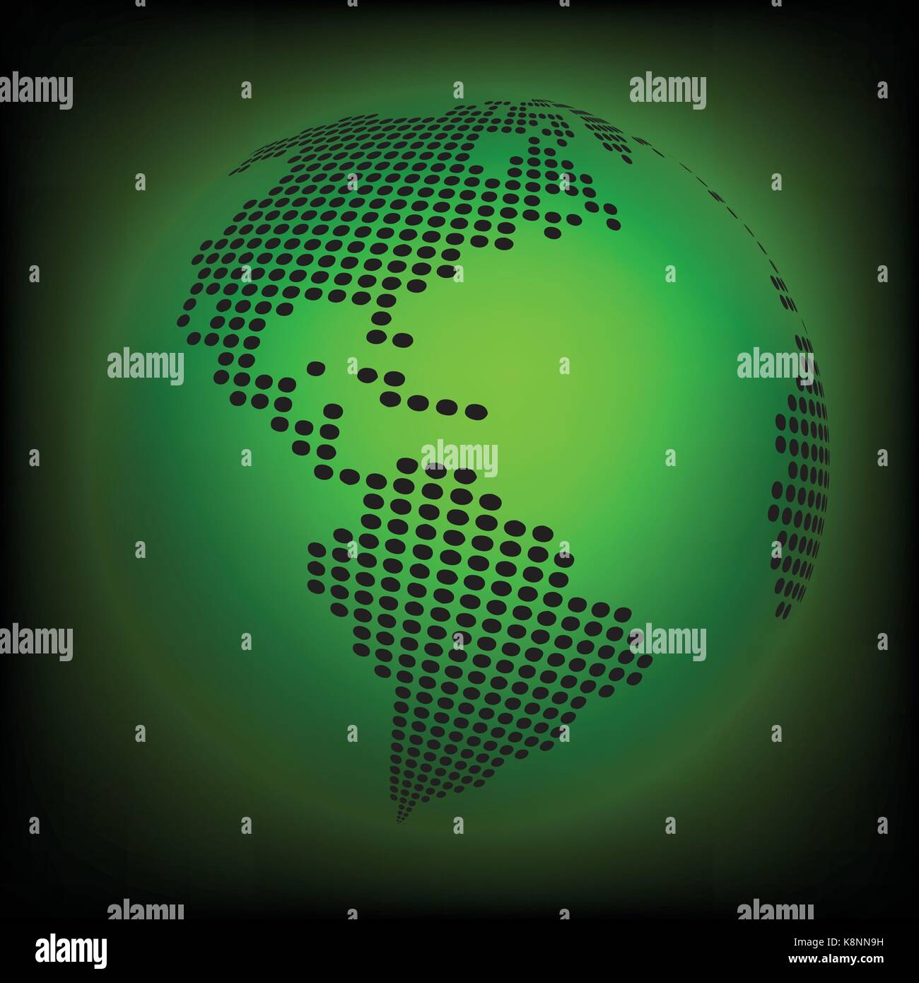 Planète terre carte du monde - abstract background vector en pointillés. Papier peint vert illustration Illustration de Vecteur
