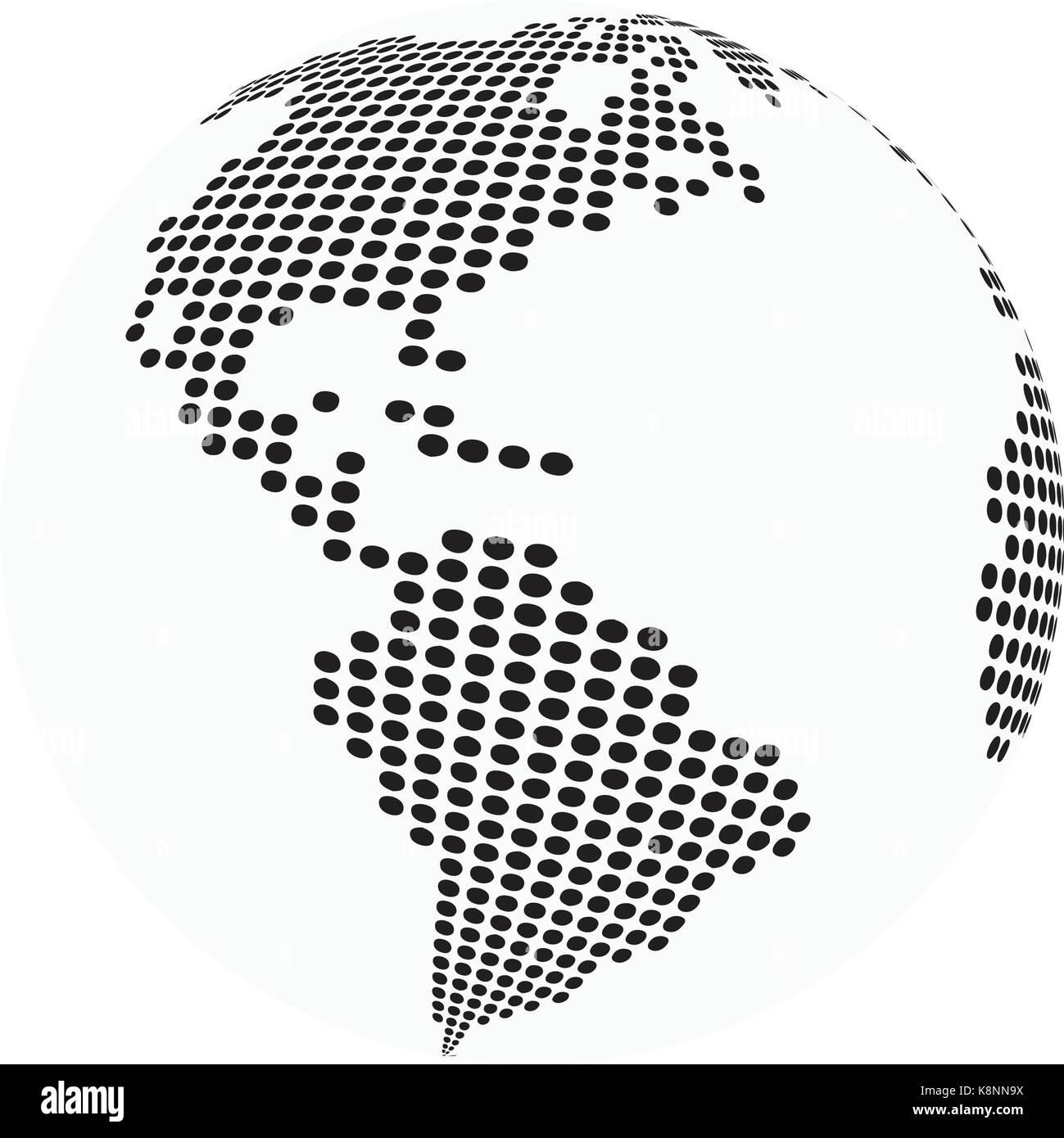 Planète terre carte du monde - abstract background vector en pointillés. Illustration silhouette noir et blanc Illustration de Vecteur