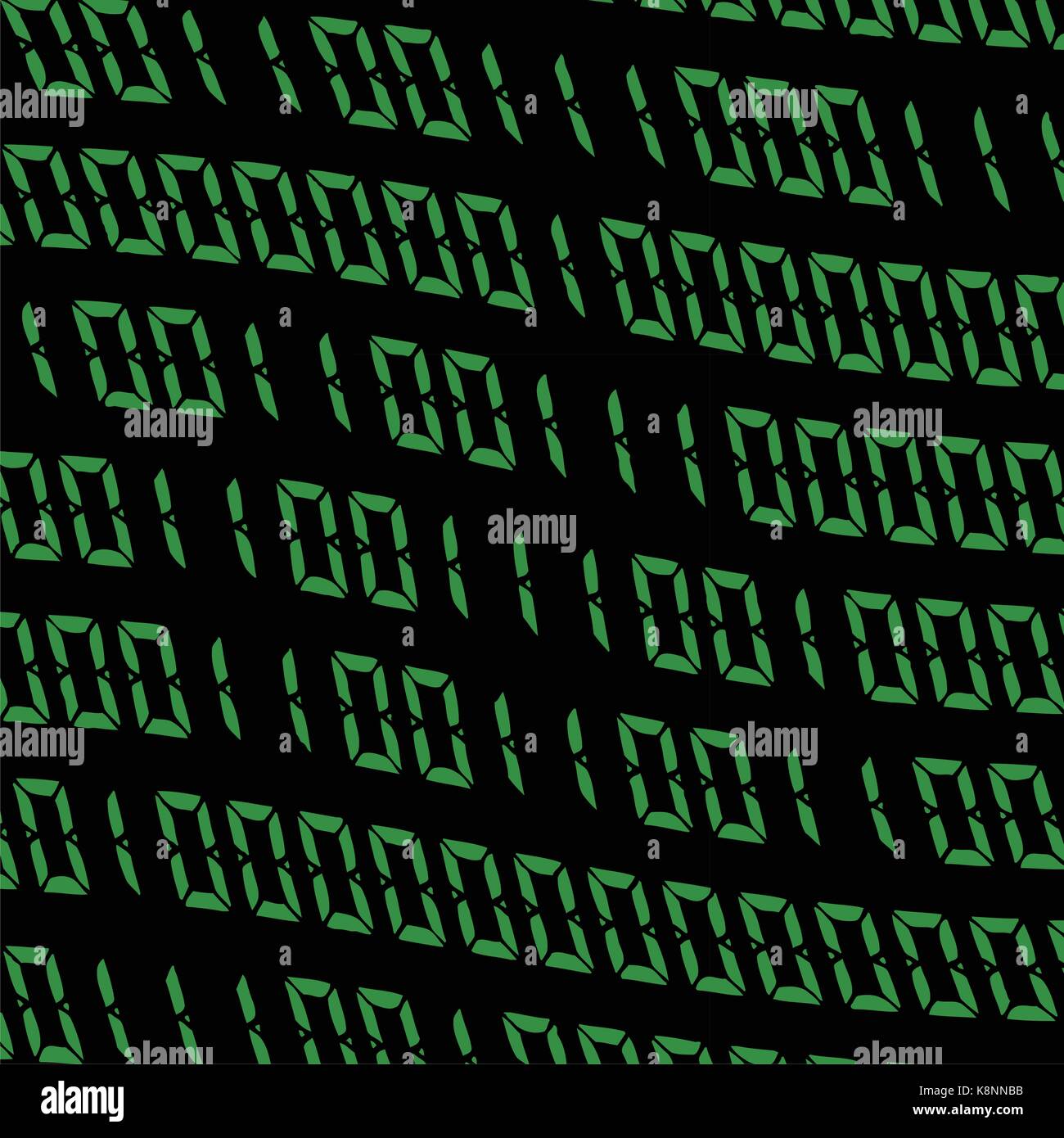 0,1 chiffres vector wallpaper. Code binaire vert sur fond noir. Matrice numérique abstract illustration de la technologie. Illustration de Vecteur