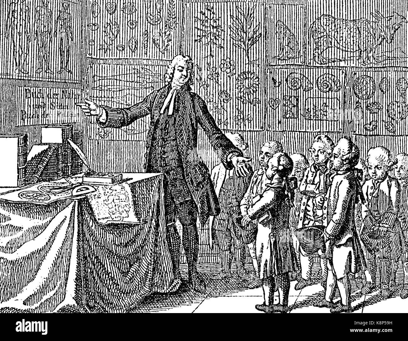 L'enseignement dans le domaine des sciences naturelles par l'intuition, pictural Unterricht in der Naturwissenschaft durch bildliche Anschauung, 1790, l'amélioration numérique reproduction d'une gravure sur bois, publié dans le 19e siècle Banque D'Images