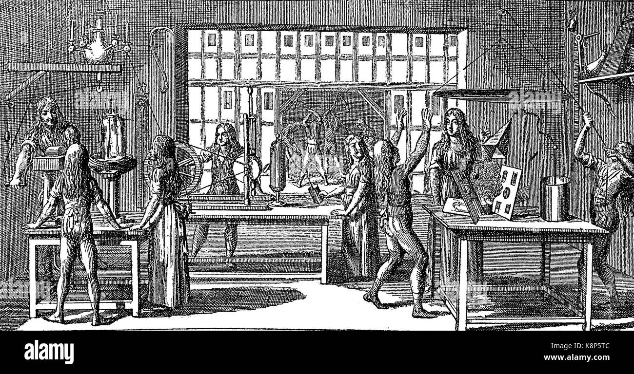 Démonstration d'expériences physiques pour expliquer la foudre, phsikalischer Vorführung Experimente zur Erklärung des Blitzschlages, 1799, l'amélioration numérique reproduction d'une gravure sur bois, publié dans le 19e siècle Banque D'Images