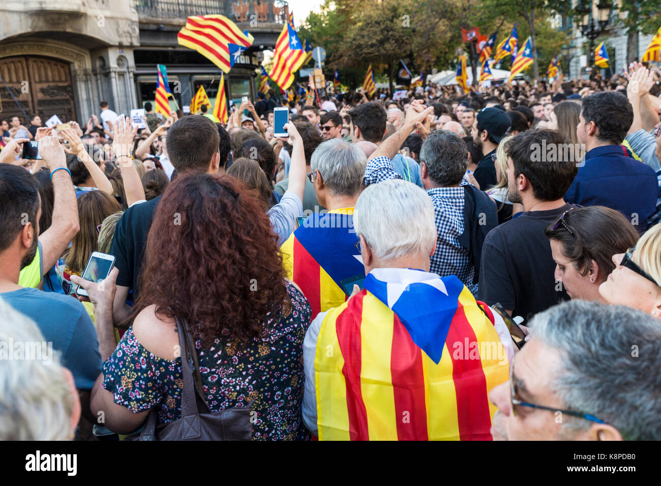 Barcelone, Espagne - 20 septembre 2017 : les gens à exiger l'indépendance de la catalogne rallye pour crédit : jordi de rueda roigé/Alamy live news Banque D'Images