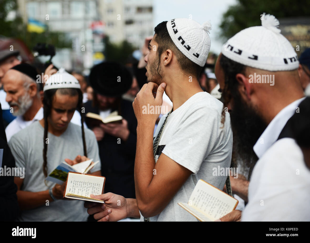 Uman, Ukraine. 20th de septembre 2017. Pèlerinage juif sur le site Saint de la tombe du Rabi Nachman de Bresslov. Banque D'Images