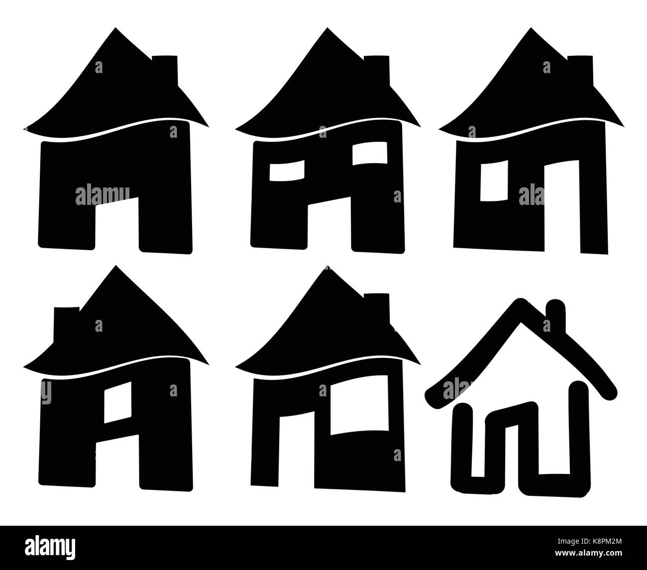 Ensemble de l'icône d'accueil de web noir, symbole. Vector illustration isolé sur fond blanc. Illustration de Vecteur