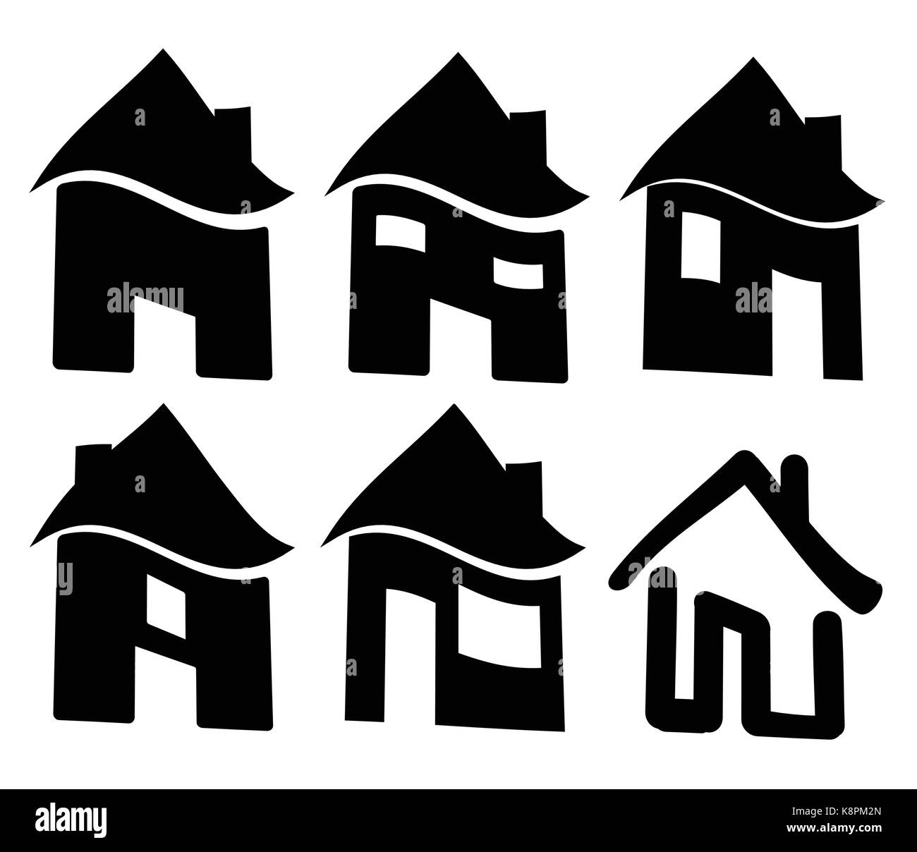 Ensemble de l'icône d'accueil de web noir, symbole. Vector illustration isolé sur fond blanc. Illustration de Vecteur