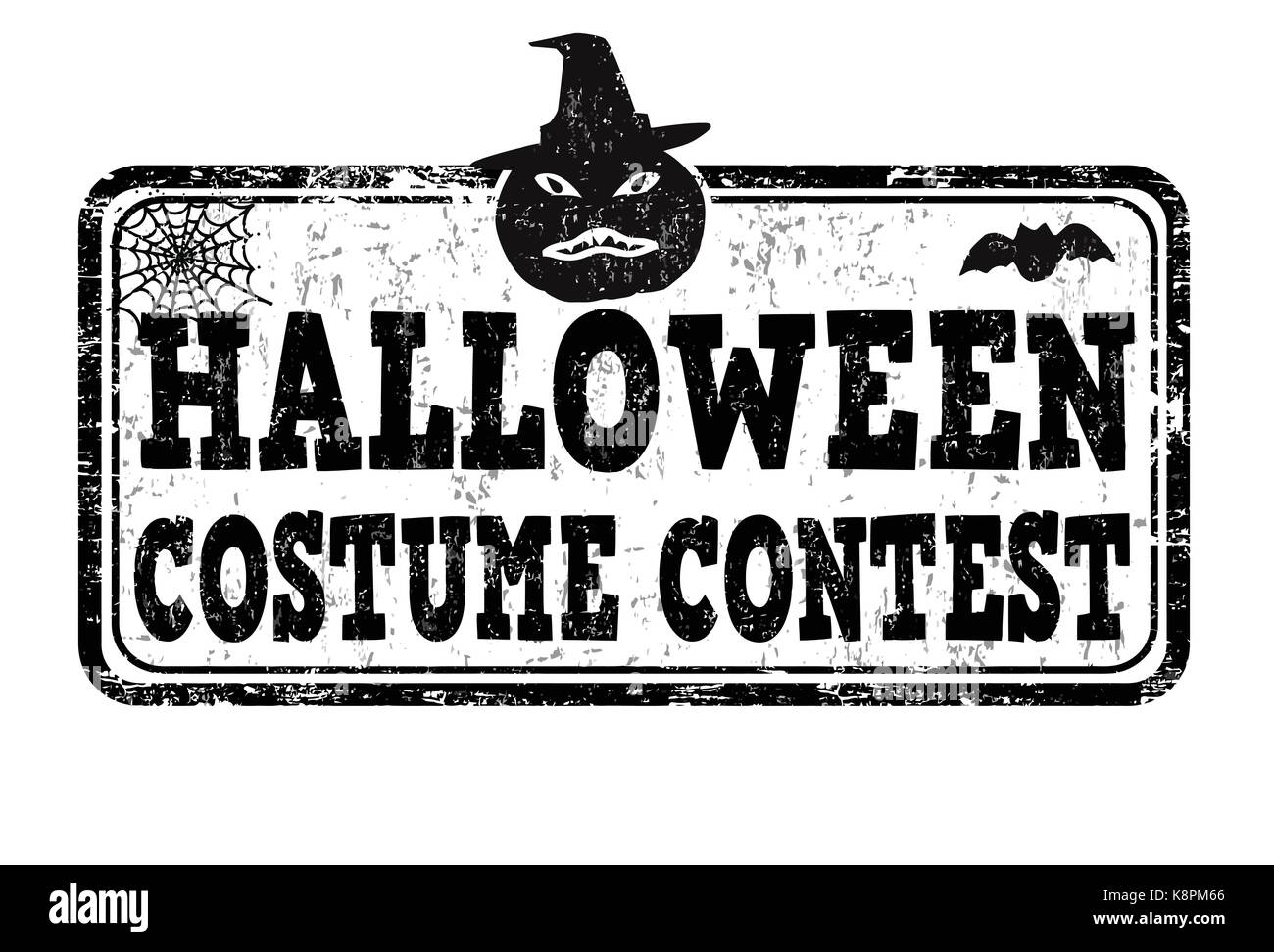 Concours de costume halloween grunge tampons sur fond blanc, vector illustration Illustration de Vecteur