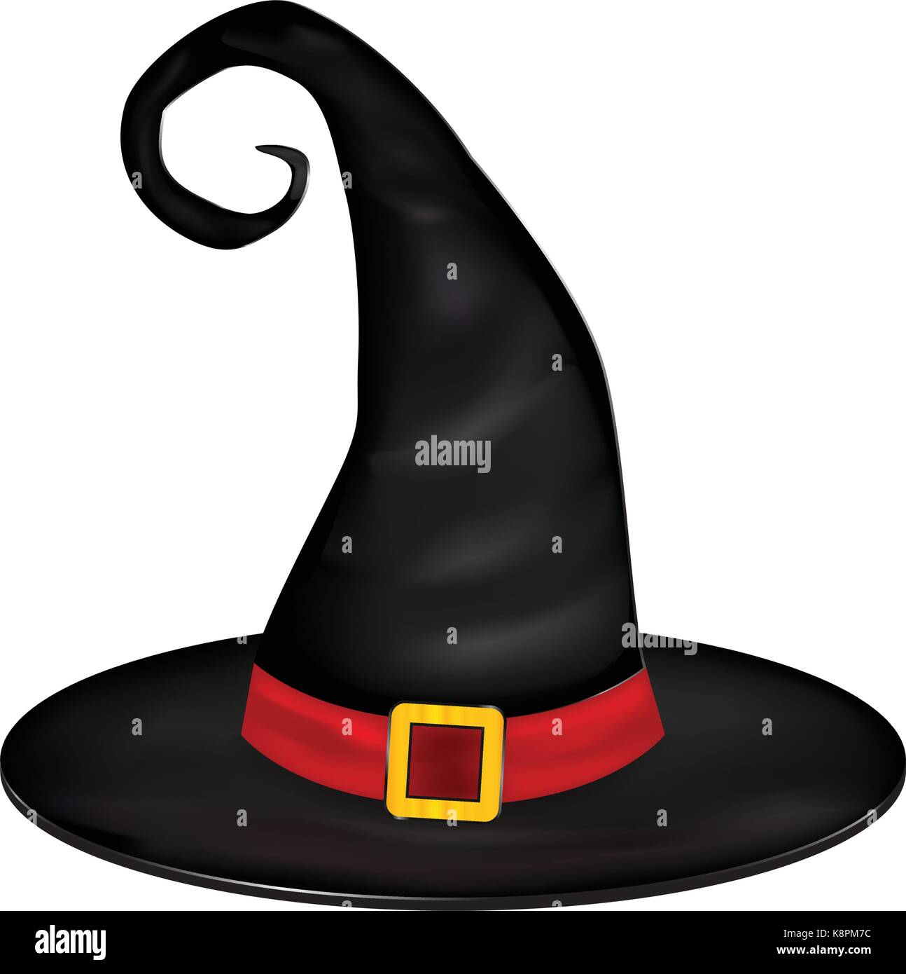 Photo de vecteur réaliste Halloween Chapeau de sorcière. Illustration isolé sur fond blanc Illustration de Vecteur