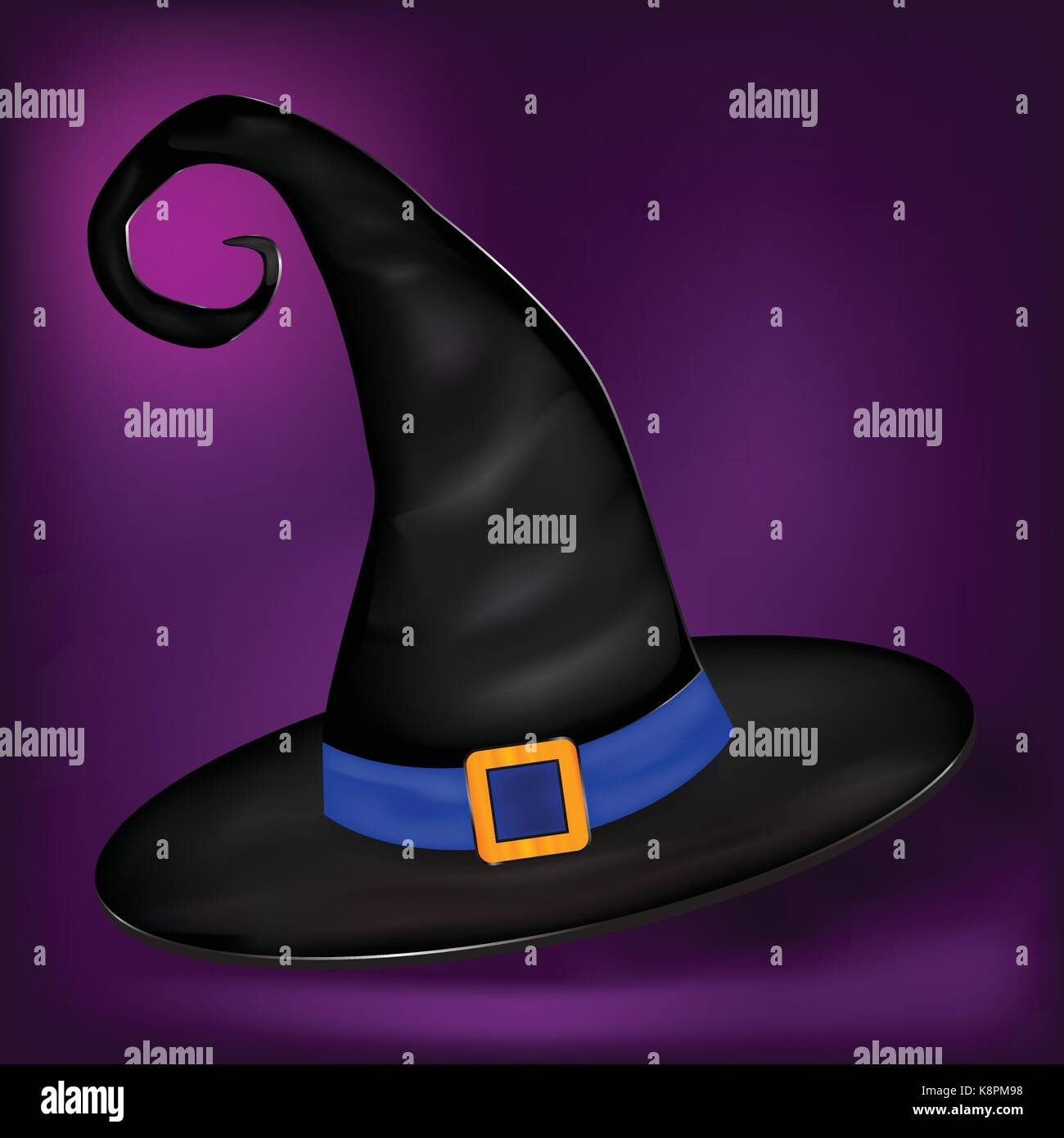 Photo de vecteur réaliste Halloween Chapeau de sorcière. Illustration sur fond de nice Illustration de Vecteur