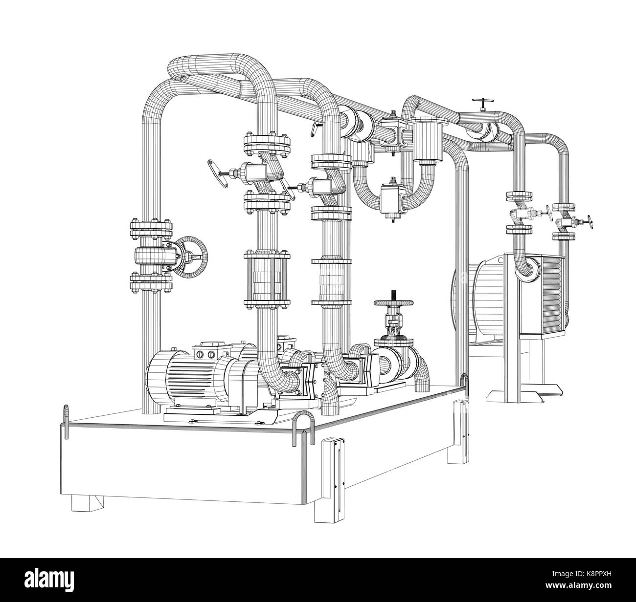 L'équipement industriel en fil de fer de la pompe à huile Illustration de Vecteur