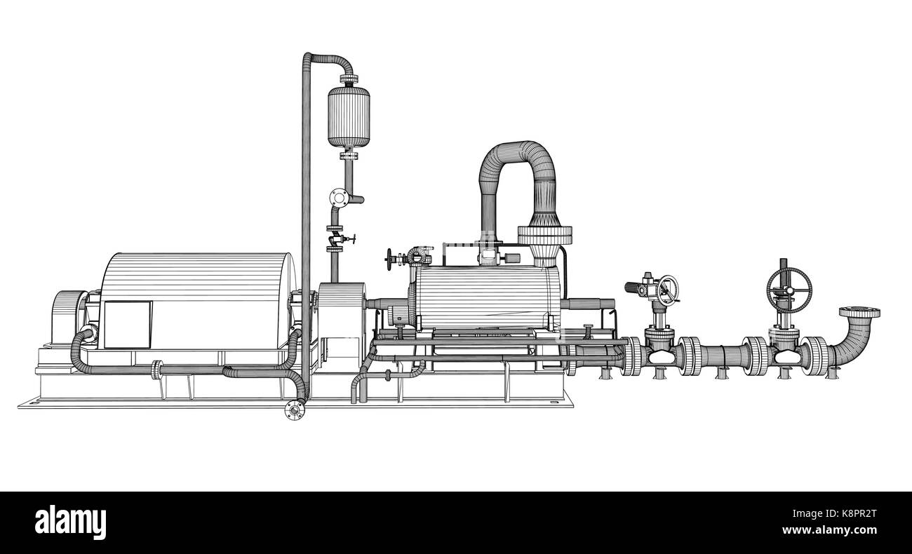 Pompe industrielle en fil de fer Illustration de Vecteur