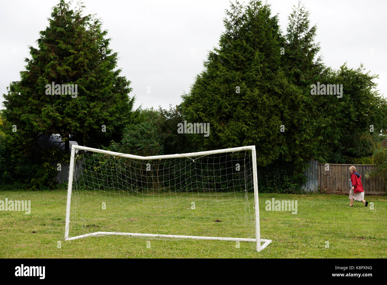 Buts de football portable Banque D'Images