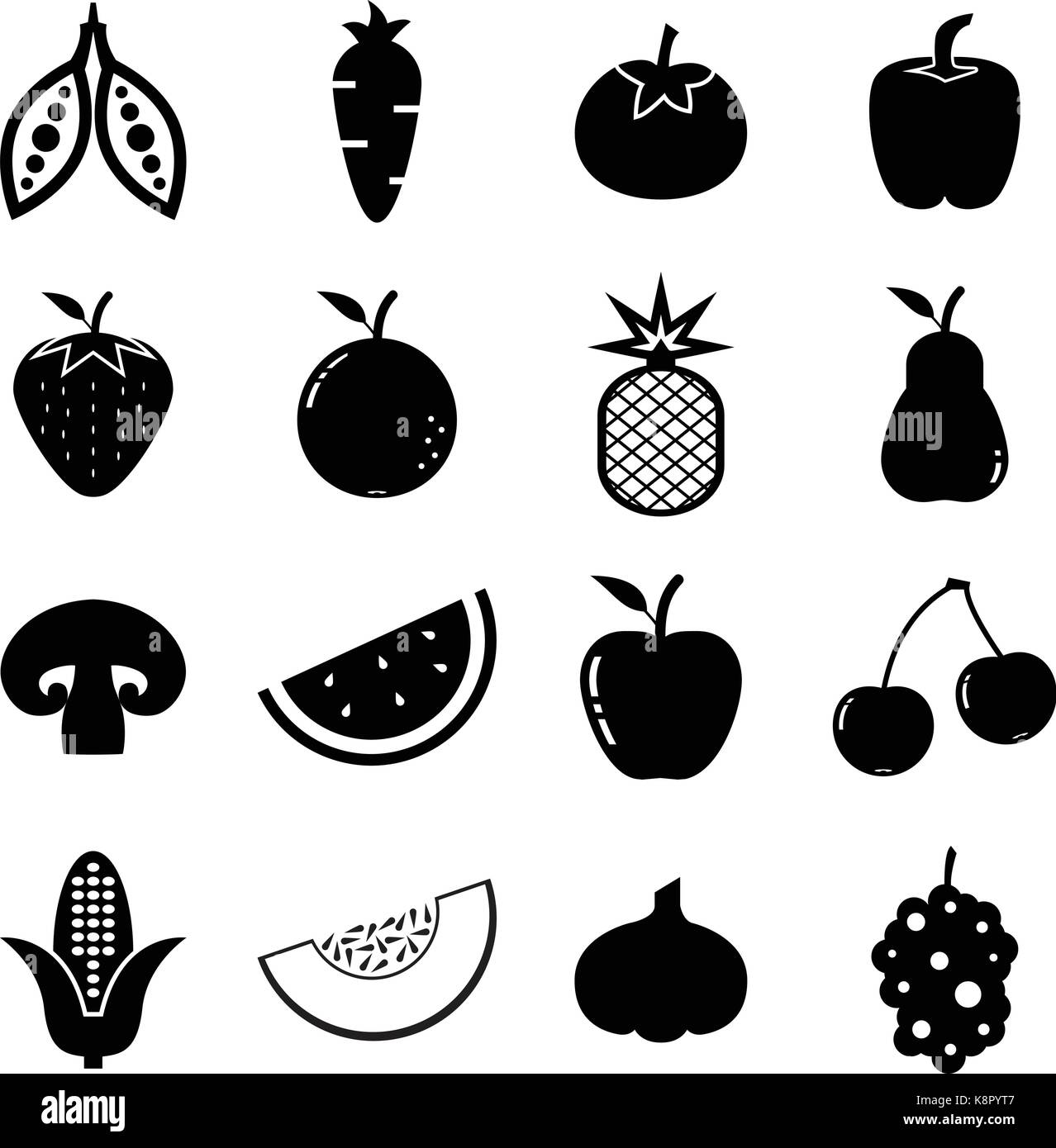 Icône fruits et légumes Illustration de Vecteur