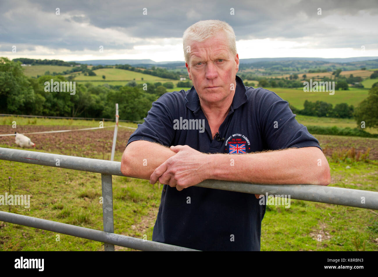 Agriculteur militant David Handley, chef de 'l'action' pour les agriculteurs et d'éminents dans le lait de protestation. Banque D'Images