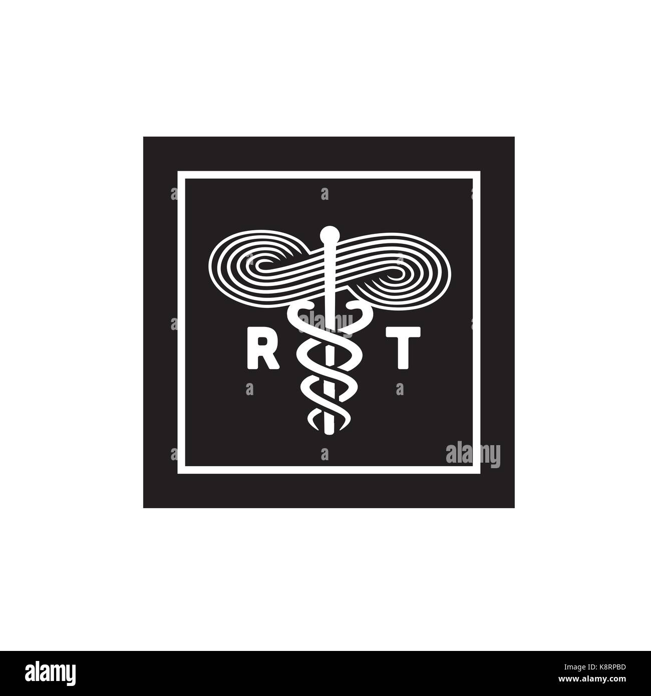 Thérapeute respiratoire symbole médical icône - rrt, rt ou crt Illustration de Vecteur