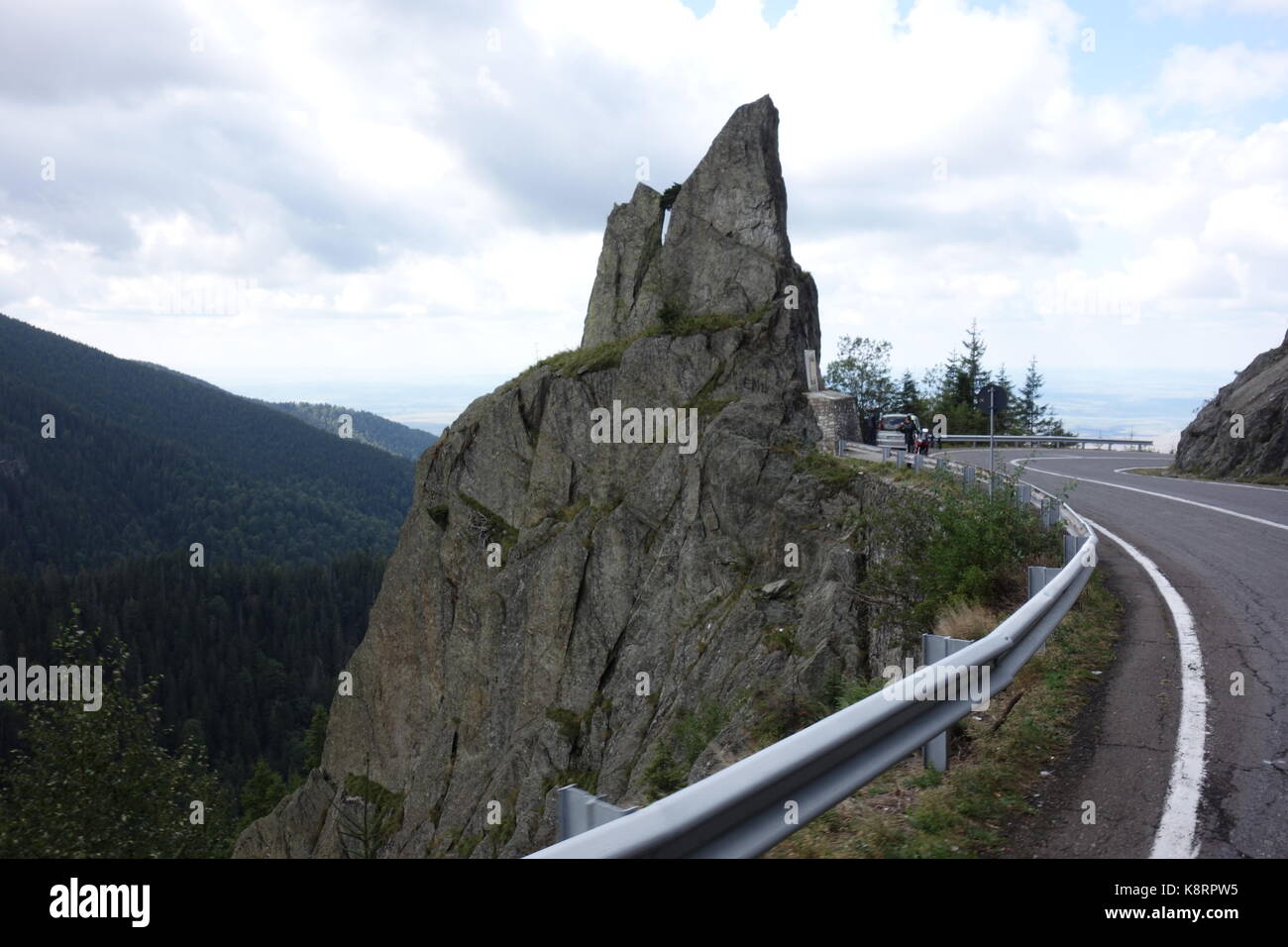 Montagnes de fagaras et route Transfagarasan en Roumanie. Banque D'Images