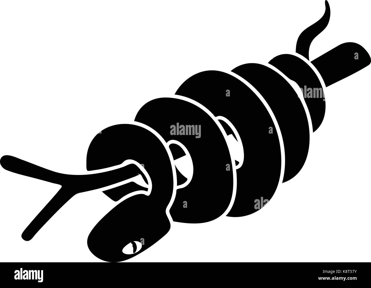 L'icône de la couleuvre obscure, le style simple Illustration de Vecteur