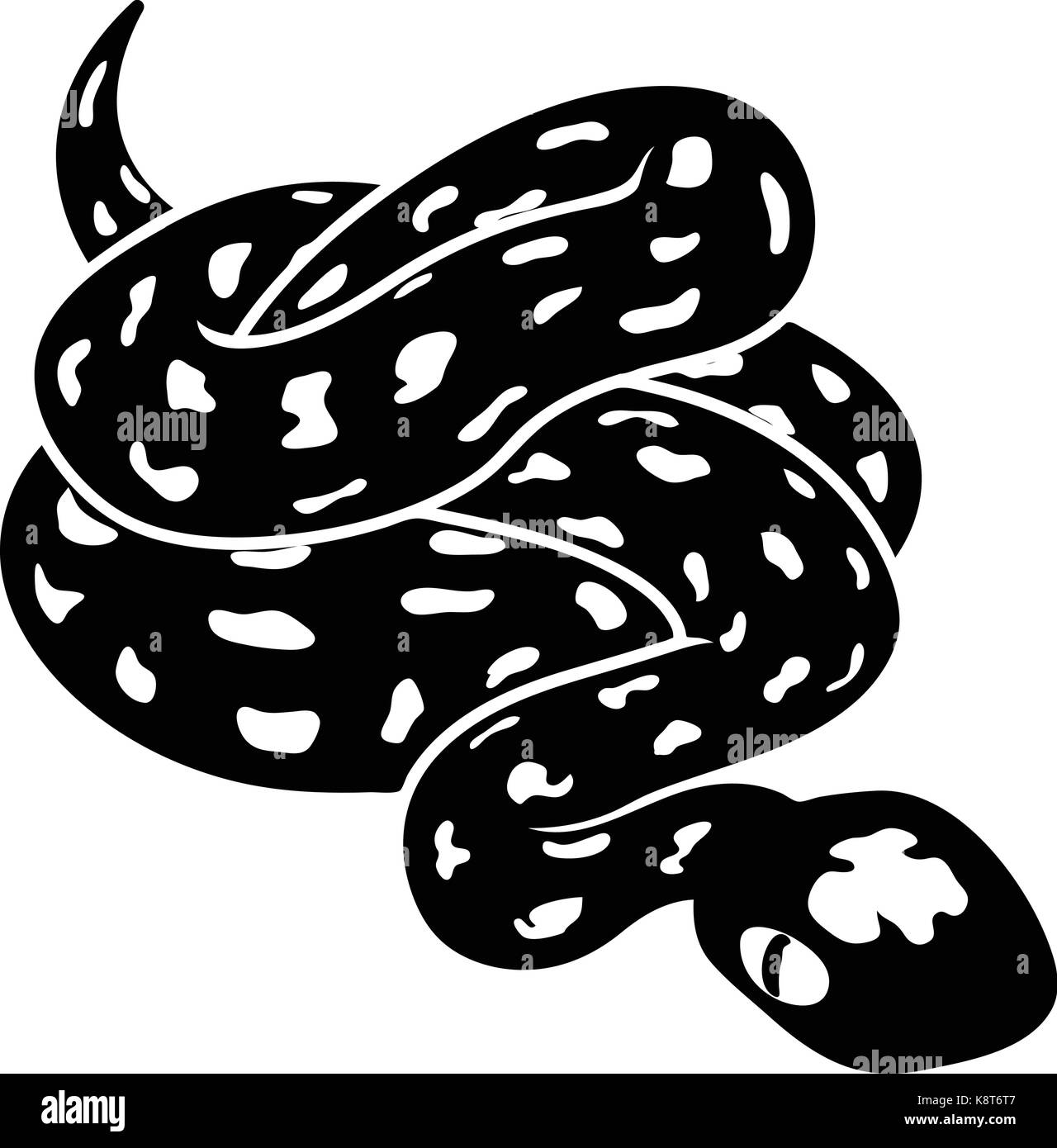 Serpent anaconda, icône de style simple. Illustration de Vecteur