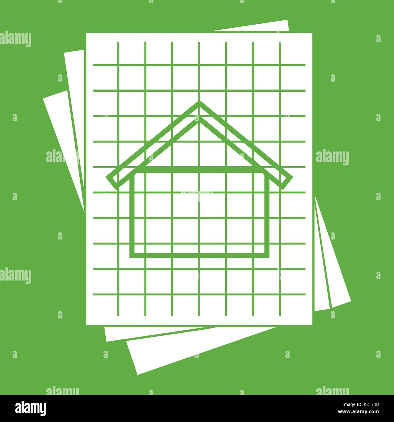 Plan de la chambre vert icône Illustration de Vecteur